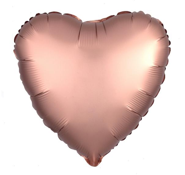 Фольгированное Сердце, Медь, Сатин (46 см)